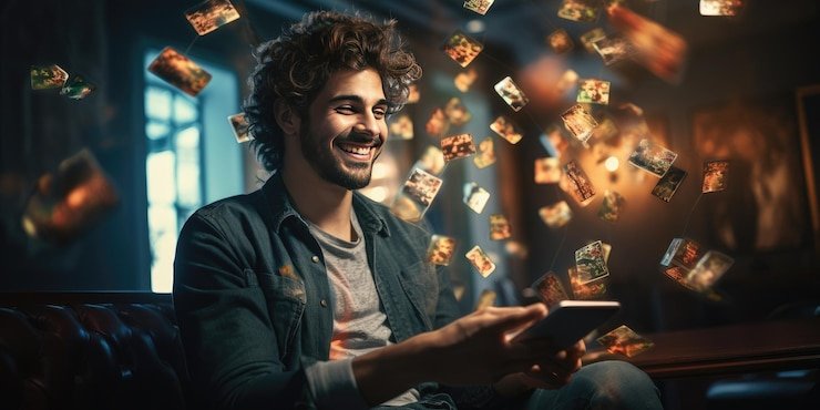 Pengguna menikmati taruhan kasino langsung melalui perangkat smartphone dengan interface intuitif